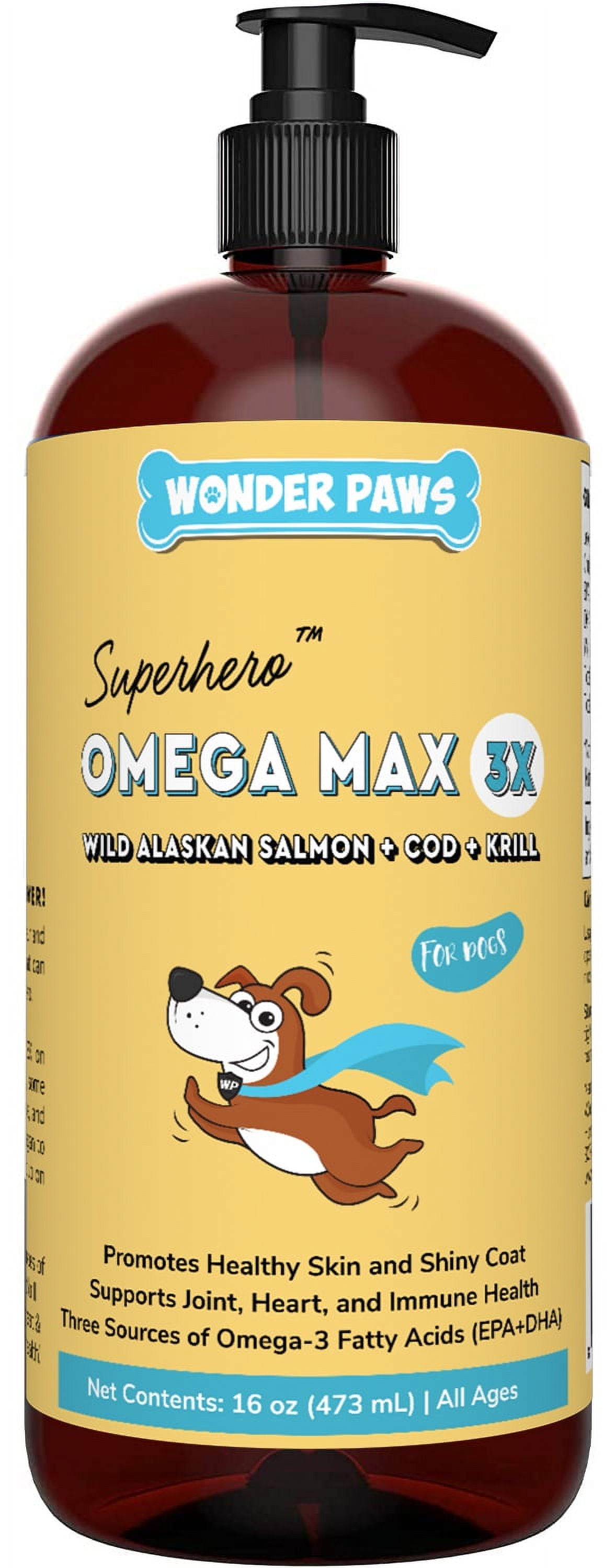  Wild Caught Fish Oil for Dogs - 16oz - Omega 3-6-9, GMO Free -  Reduces Shedding, Supports Skin, Coat, Joints, Heart, Brain, Immune System  - Highest EPA & DHA Potency 