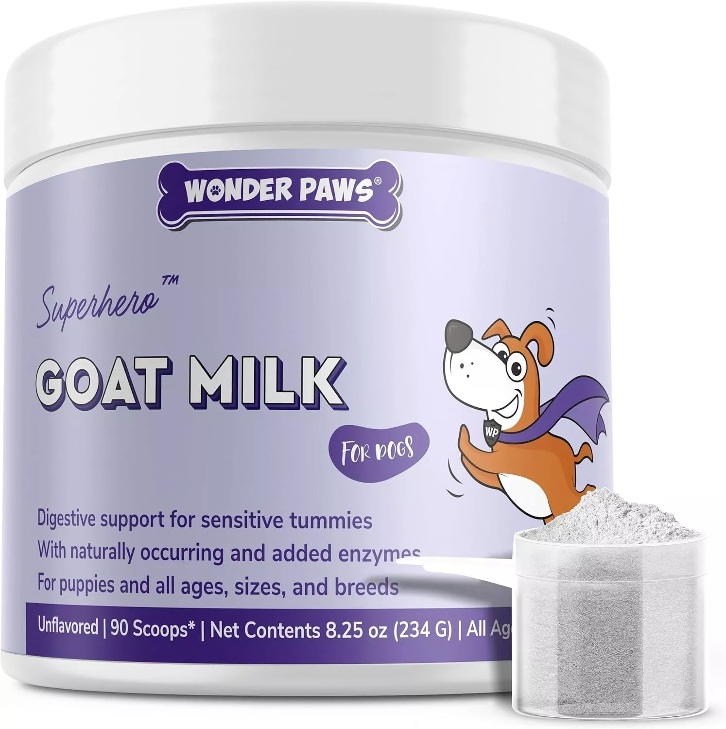 Goat Milk Powder for Dogs Support Digestion, Immune Health & Allergies-with Probiotics 8.25 oz
