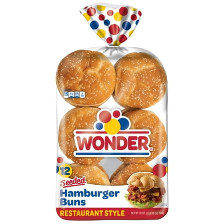 Wonder Restaurant Style Seeded Hamburger Buns, 12 Ct, Shelf-Stable