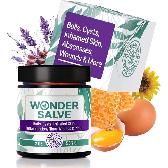 Wonder Salve – Natural Multi purpose Drawing Salve for Boils, Cysts, Hemorrhoids, Ingrown Hairs, and Irritated Skin with Egg Yolk Extract, 2 oz