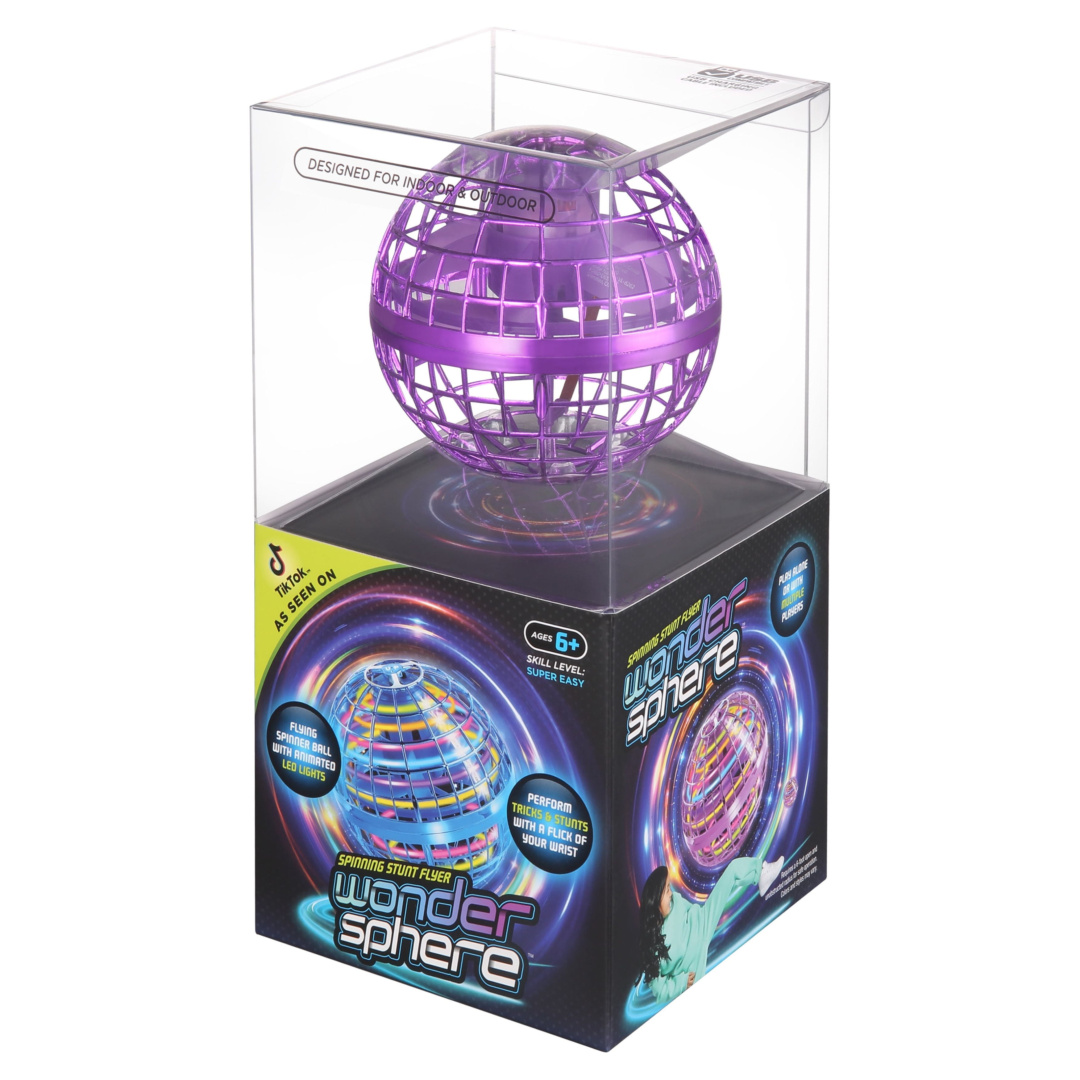 Wonder Sphere Magic Hover Ball- Purple Color- Skill Level Easy- STEM  Certified, Novelty and Gag Toys, Indoor and Outdoor Play 