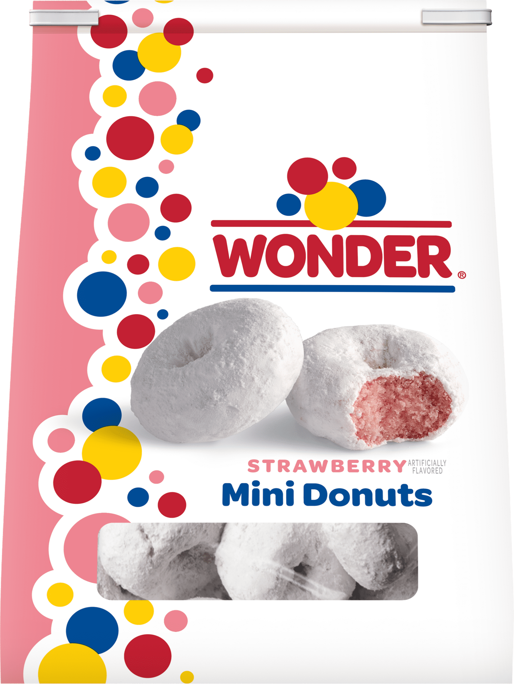 Wonder Strawberry Flavored Mini Donuts, Shareable Strawberry Donuts, 10 oz Bag