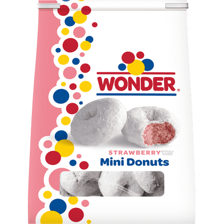 Wonder Strawberry Flavored Mini Donuts, Shareable Strawberry Donuts, 10 oz Bag