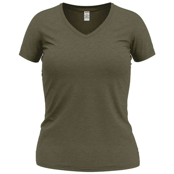 Wonder Vee V-Neck T-Shirt - Olive Heather XL