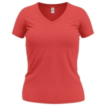 Wonder Vee V-Neck T-Shirt - Red Heather XL