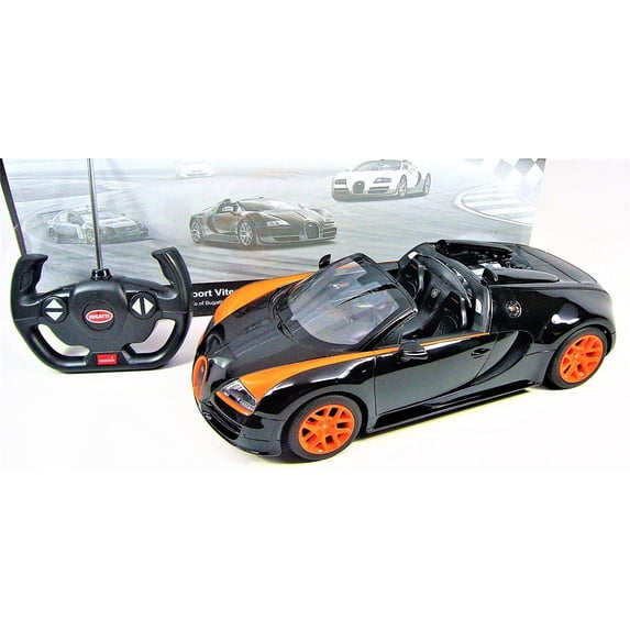 Wonder Wheels 1:14 RC Remote Control Bugatti Veyron Grand Sport Vitesse Licensed Model Car - Black/Orange