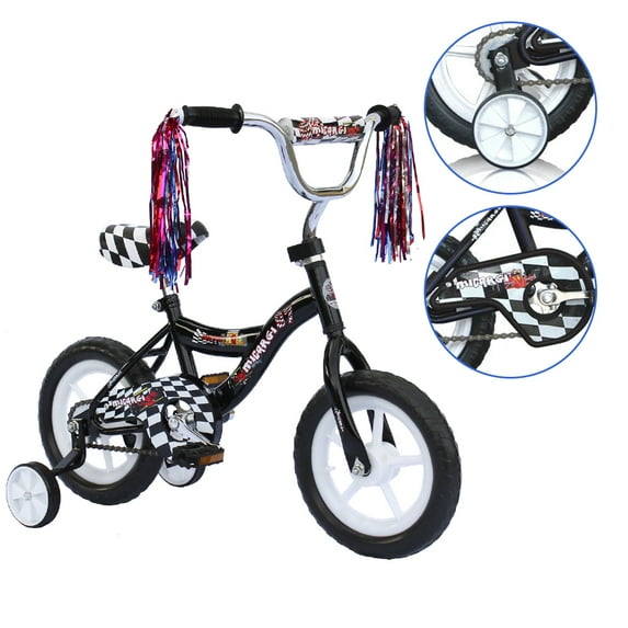 Wonder Wheels 12 In. Wheel Bicycle for 2-4 Years Old with Coaster Brake Boys and Girls, Black and White