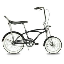 Wonder Wheels 16 Inch Lowrider Hi-Ten Steel Drum Brake Single Speed Bicycle w/ Alloy Rims - Matte Black