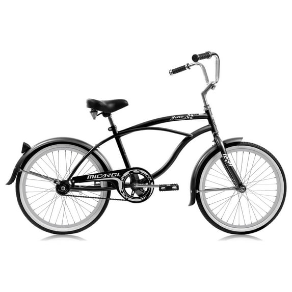 Wonder Wheels 20 Ft. Beach Cruiser Coaster Brake Single Speed Bicycle, Bike, Stainless Steel Spokes One Piece Crank Alloy Rims 36 H - Black