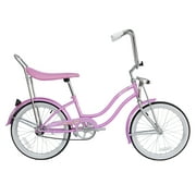 Wonder Wheels 20 In. Beach Cruiser Lowrider Coaster Brake Single Speed Bicycle, Bike With Banana Seat Stainless Steel Spokes One Piece Crank Alloy Rims 36 H - Pink