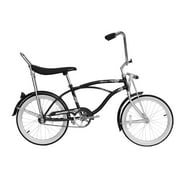 Wonder Wheels 20 In. Beach Cruiser Lowrider Coaster Brake Single Speed Bicycle, Bike With Banana Seat Stainless Steel Spokes One Piece Crank Alloy Rims 36 H - Black