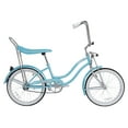 thumbnail image 1 of Wonder Wheels 20 Inch Women's Girls Beach Cruiser Lowrider Coaster Brake Single Speed Bicycle, Bike with Banana Seat Stainless Steel Spokes One Piece Crank Alloy Rims 36 H - Baby Blue, 1 of 6