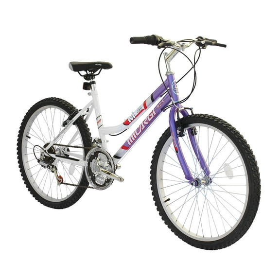 Wonder Wheels 24 In. Mtb 18 Speed Bicycle, Bike, Steel Frame Alloy Rims 36 H - Purple