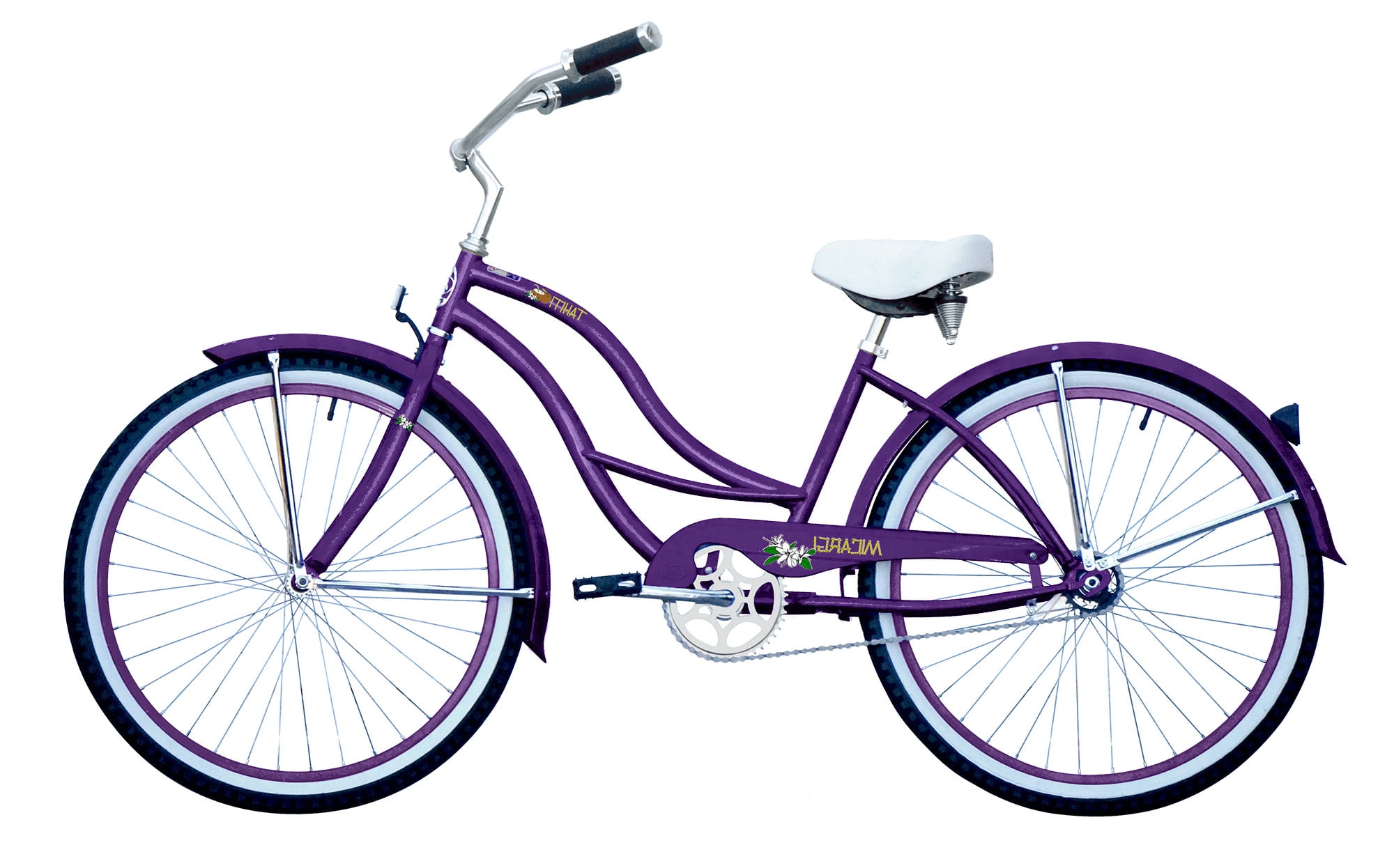 Wonder Wheels 26″ Beach Cruiser Coaster Brake Stainless Steel Spokes One Piece Crank Alloy Purple Rims 36H W/ Fenders – Purple Sansujyuku sansujyuku.com