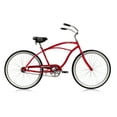 thumbnail image 1 of Wonder Wheels 26 In. Beach Cruiser Coaster Brake Single Speed Bicycle, Bike, Stainless Steel Spokes One Piece Crank Alloy Rims 36 H - Red, 1 of 4