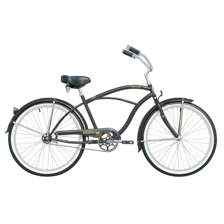 Wonder Wheels 26 In. Beach Cruiser Coaster Brake Stainless Steel Spokes One Piece Crank Alloy Rims 36H with Fenders - Flint Grey