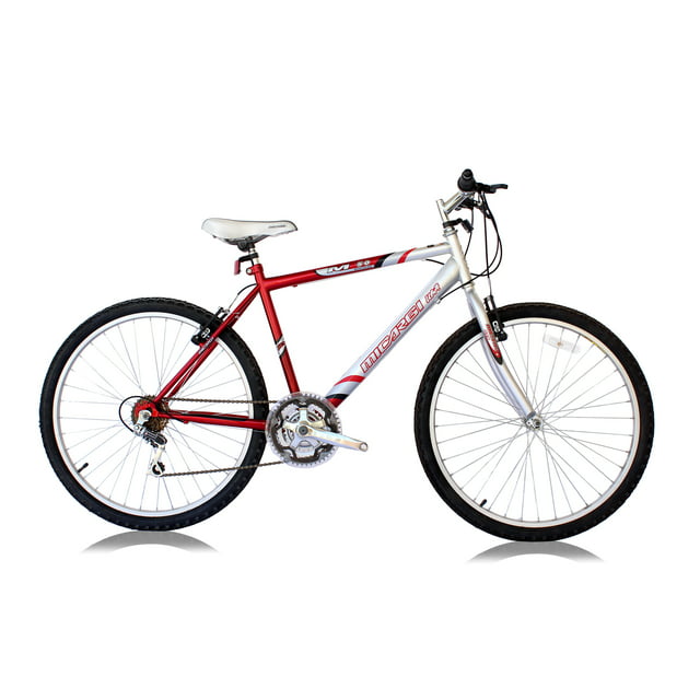 Wonder Wheels 26 Inch Mountain Bike MTB 18 Speed Bicycle, Bike, Steel Frame Alloy Rims 36 H - Burgundy