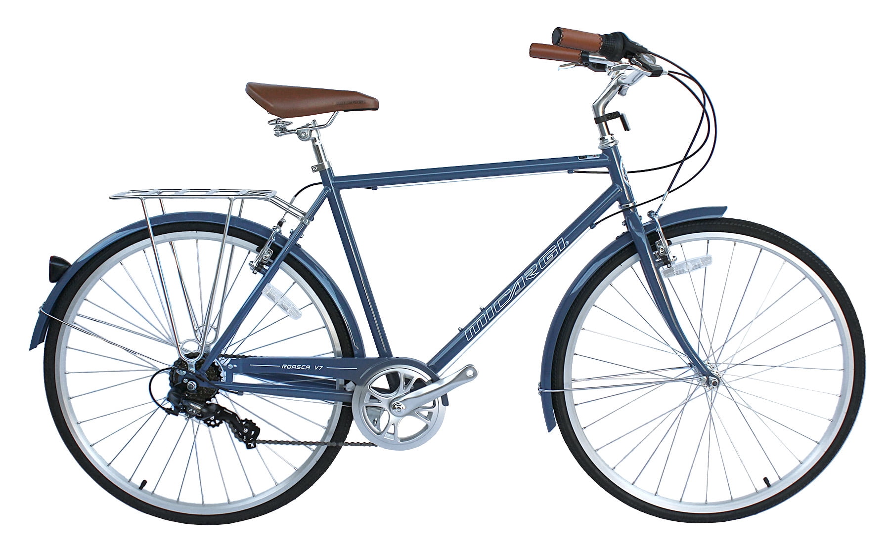 Wonder Wheels City Bike 700C 53 Cm/21″ Hi-Ten Steel Frame, Shimano Tz21-7 Speed V-Brake, Alloy Rims 700C*14G*32H, Tire:700Cx35 Black. With Back Rack – Grey Sansujyuku sansujyuku.com