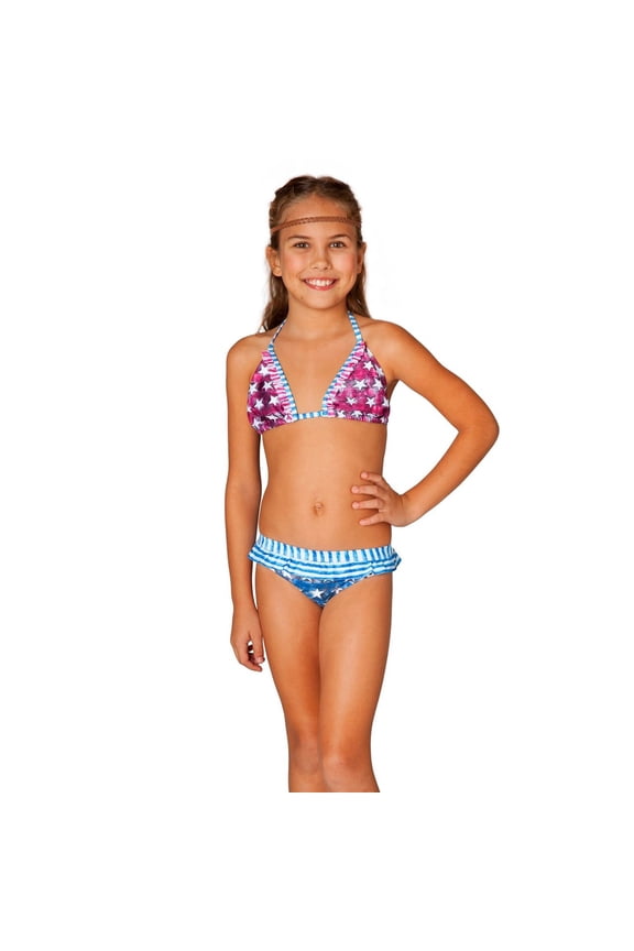 Patriot Ruffle Bikini Swimsuit-Size 6