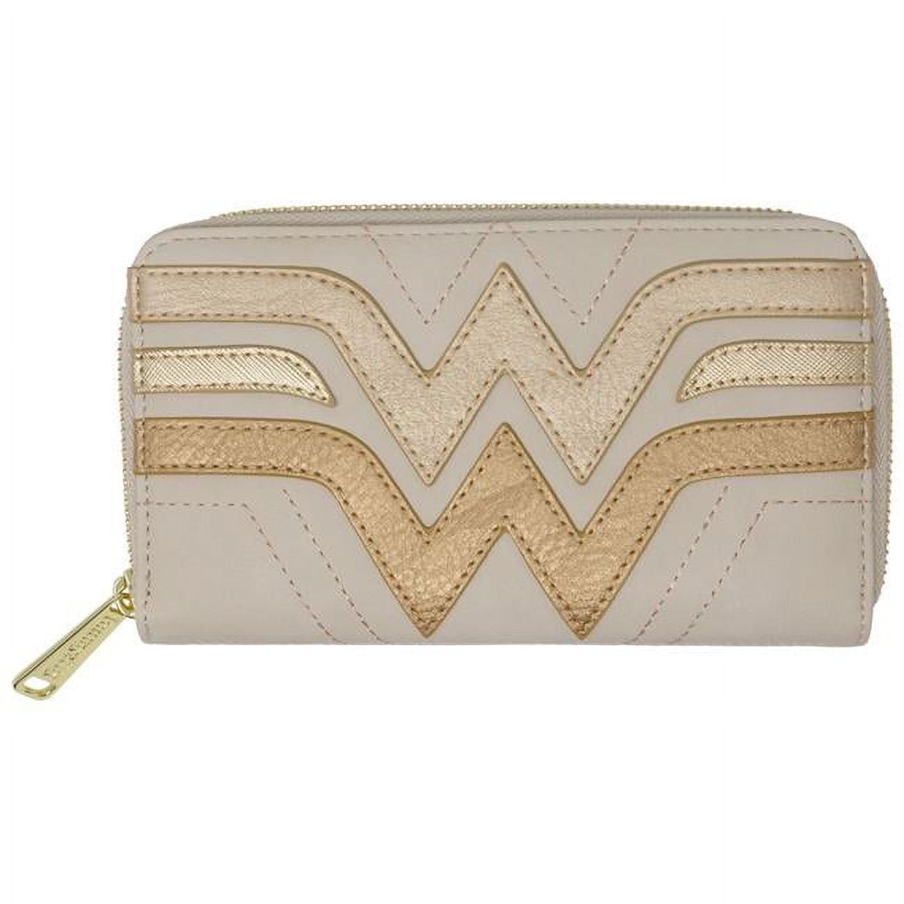 Wonder Woman 112707 Wonder Woman Golden Faux Leather Zip Around Wallet - image 1 of 1