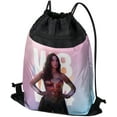 thumbnail image 1 of Wonder Woman 1984 Fierce Pose Drawstring Backpack Sports Bag Sackpack 17" x 13", Perfect for Gym, Yoga or Practice, 1 of 5