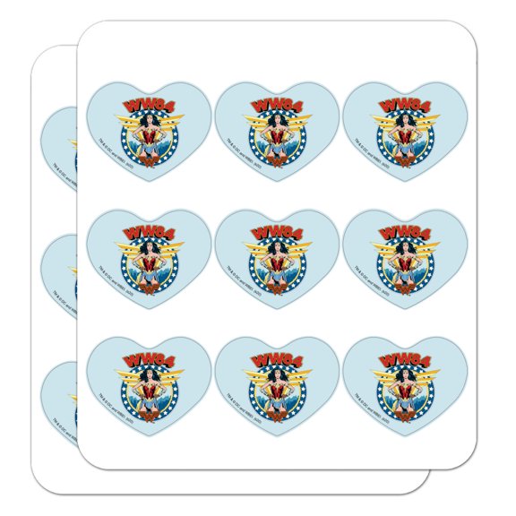 Wonder Woman 1984 Logo Wings Heart Shaped Planner Calendar Scrapbook Craft Stickers