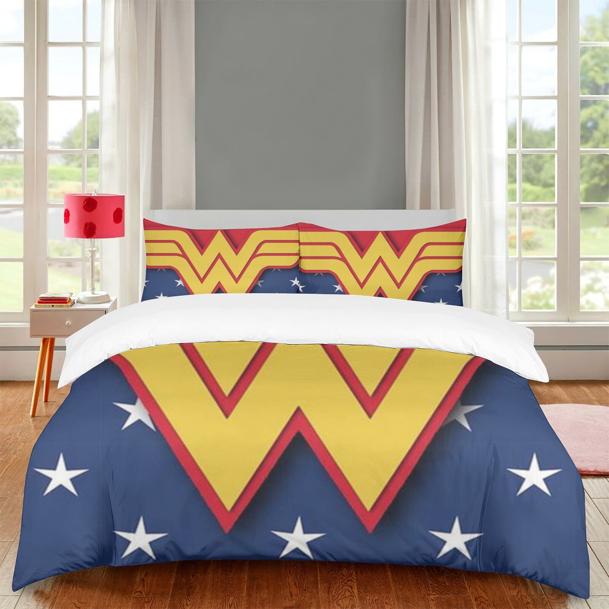 Wonder Woman 3 Piece Sheet Set Breathable Duvet Cover with 1 Duvet ...