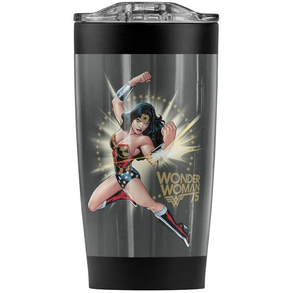Wonder Woman 75 Bracelets Of Submission Stainless Steel Tumbler 20 oz Coffee Travel Mug/Cup, Vacuum Insulated & Double Wall with Leakproof Sliding Lid | Great for Hot Drinks and Cold Beverages