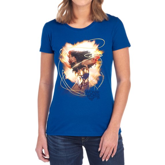 Wonder Woman 75Th Burst Women's T Shirt, Royal, Medium