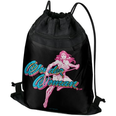 Wonder Woman 80Th Cmyk Drawstring Backpack Sports Bag Sackpack 17" x 13", Perfect for Gym, Yoga or Practice