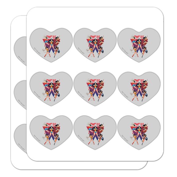 Wonder Woman 80th Through The Ages Heart Shaped Planner Calendar Scrapbook Craft Stickers