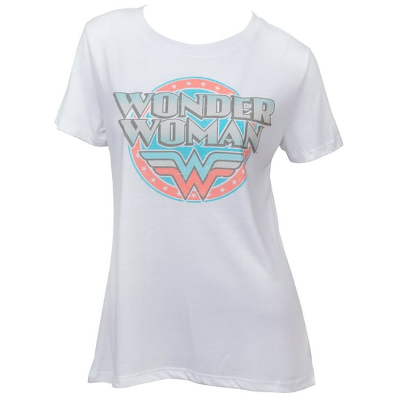 Wonder Woman 825692-small Classic Circle Logo Womens T-Shirt, Small