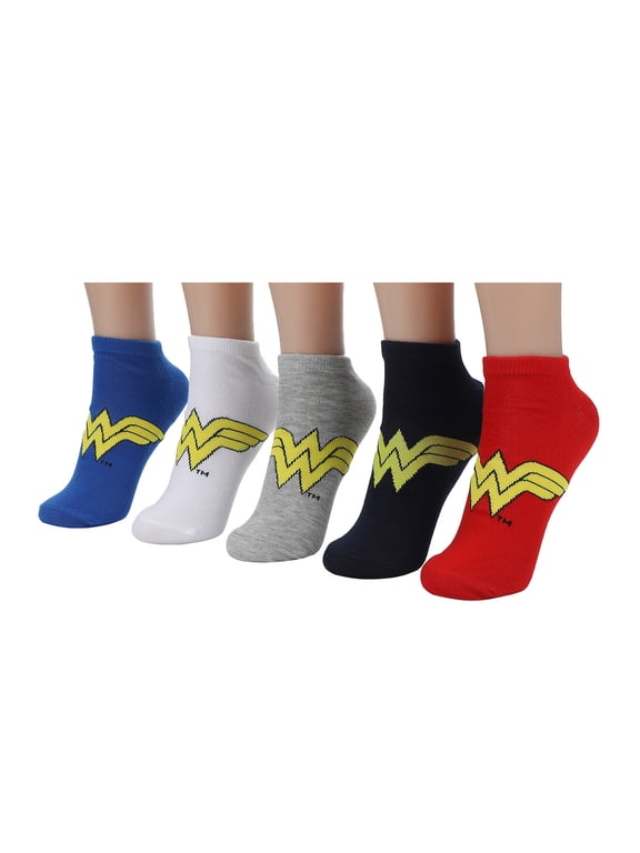 Wonder Woman Logo Women's 5-Pair Pack Ankle Socks