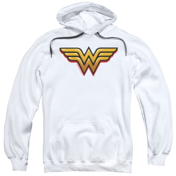 Wonder Woman Airbrush Ww Adult Pullover Hoodie Sweatshirt White