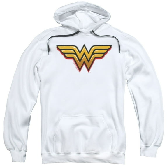 Wonder Woman Airbrush Ww Adult Pullover Hoodie Sweatshirt White