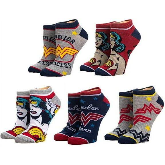 Wonder Woman Ankle Socks 5-Pack for Women
