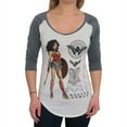 thumbnail image 1 of Wonder Woman Armor Pose Women's Scoop Neck Raglan-Fitted Small, 1 of 4