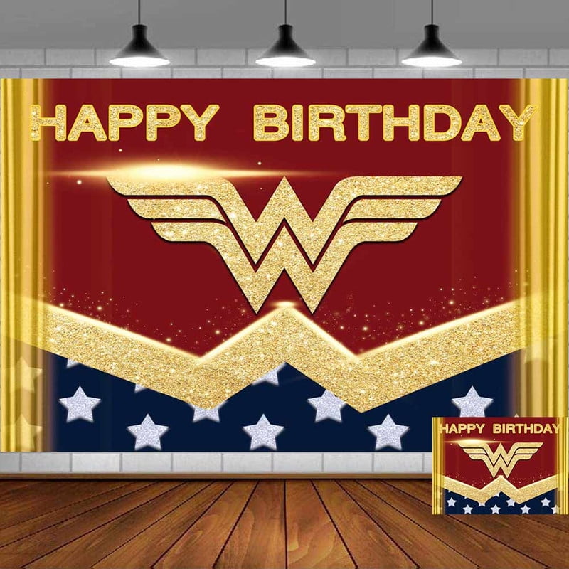 Wonder Woman Backdrop Banner Party Supplies Poster Movie Theme Background for Photography Kids Birthday Decorations