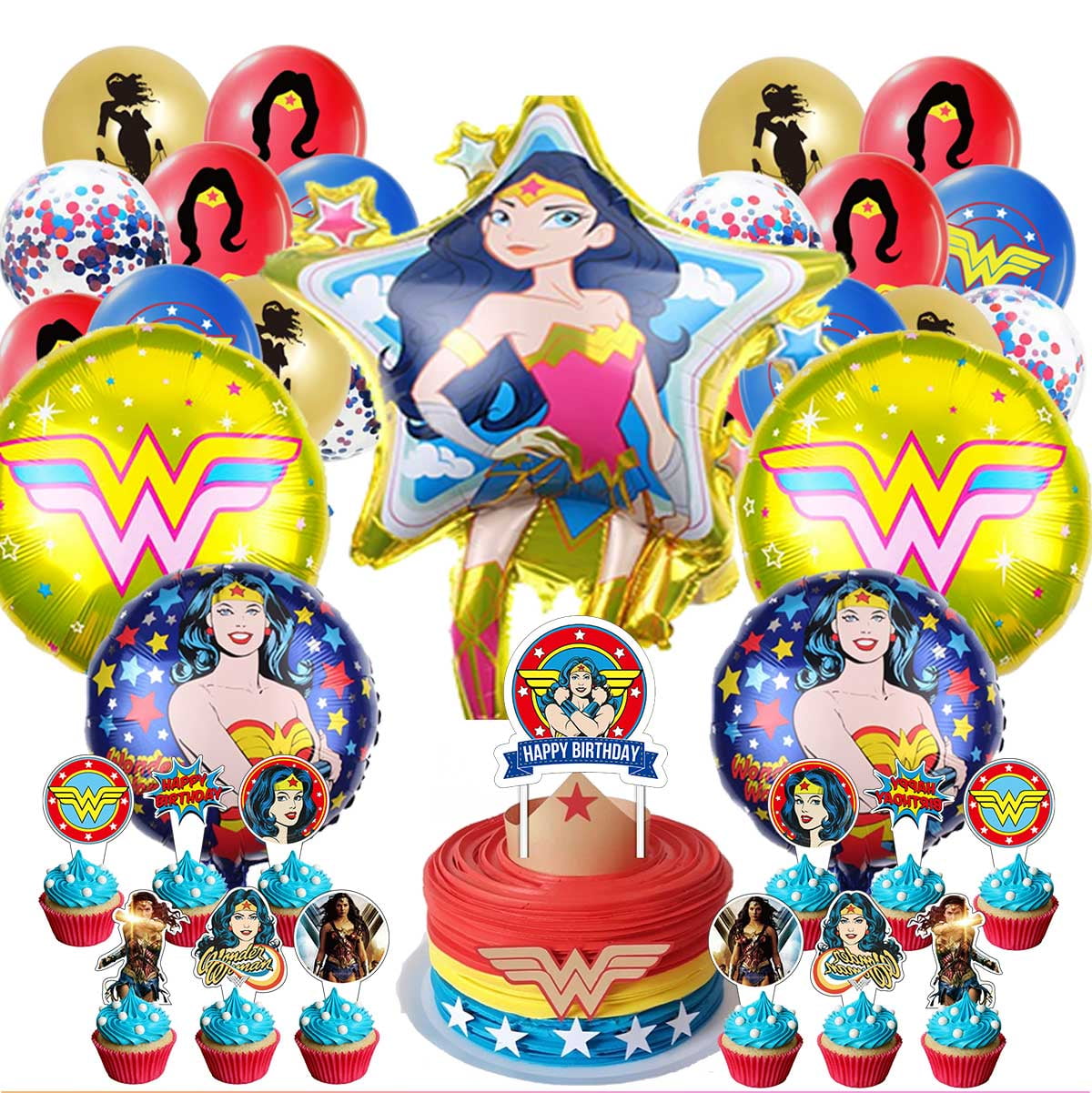 Seyal® Decoración De Fiesta De Cumpleaños – Wonder Women