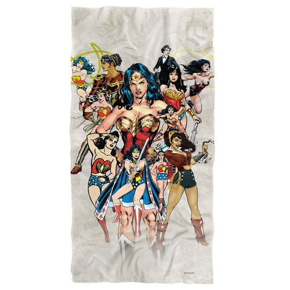 Wonder Woman Beach Towel, 30"x60" 75Th Collage Beach Towel