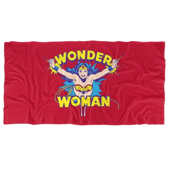 Wonder Woman Beach Towel, 30"x60" Flying Through Beach Towel