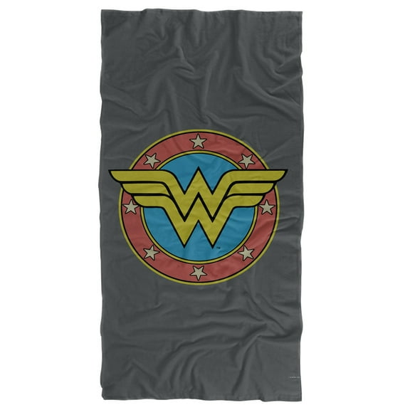 Wonder Woman Beach Towel, 30"x60" WW Vintage Emblem Beach Towel