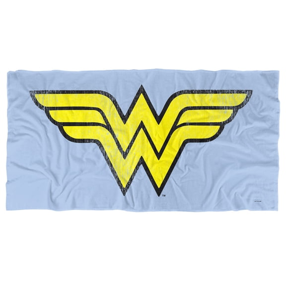 Wonder Woman Beach Towel, 30"x60" Wonder Woman Logo Distressed Beach Towel