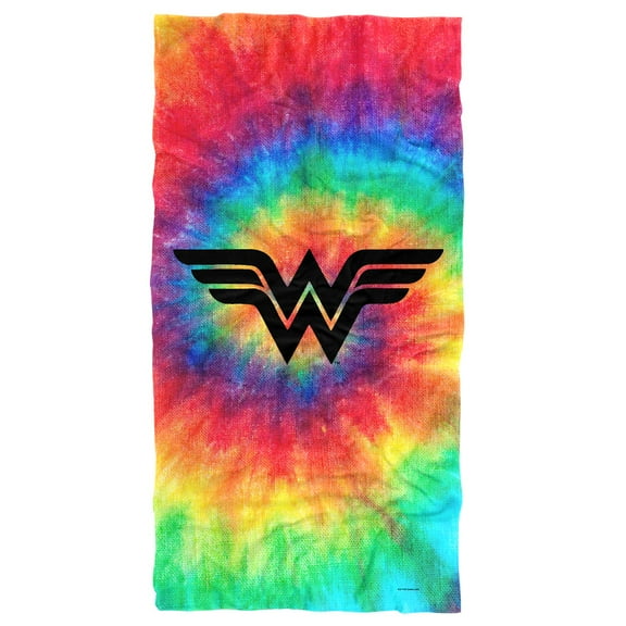 Wonder Woman Beach Towel, 30"x60" Wonder Woman Tie Dye Beach Towel