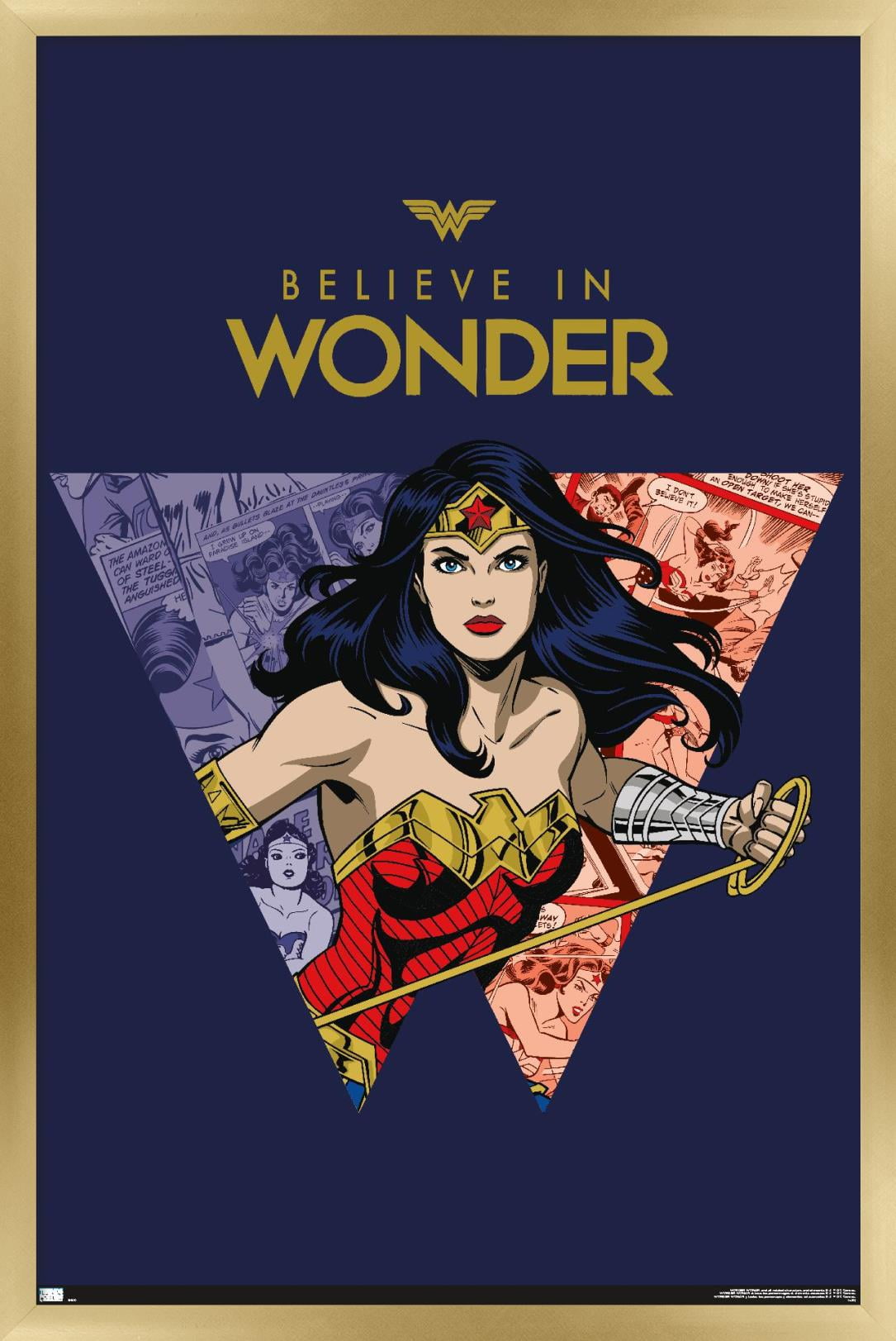 Wonder Woman - Believe in Wonder Wall Poster, 14.725" x 22.375", Framed