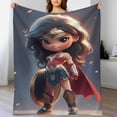 thumbnail image 1 of Wonder Woman Blanket, Super Soft Cozy Flannel Throw Blanket Bedding Gifts for Kids Adults, Warm Fleece Blankets for Sofa Couch Chair Bed Living Room 40"x30", 1 of 8