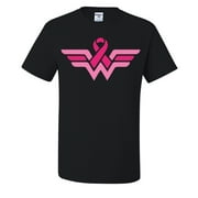 Wonder Woman Breast Cancer Awareness Mens T-shirts , Black, Small