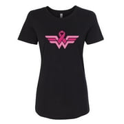 Wonder Woman Breast Cancer Awareness Womens T-shirts Fit, Black, Small