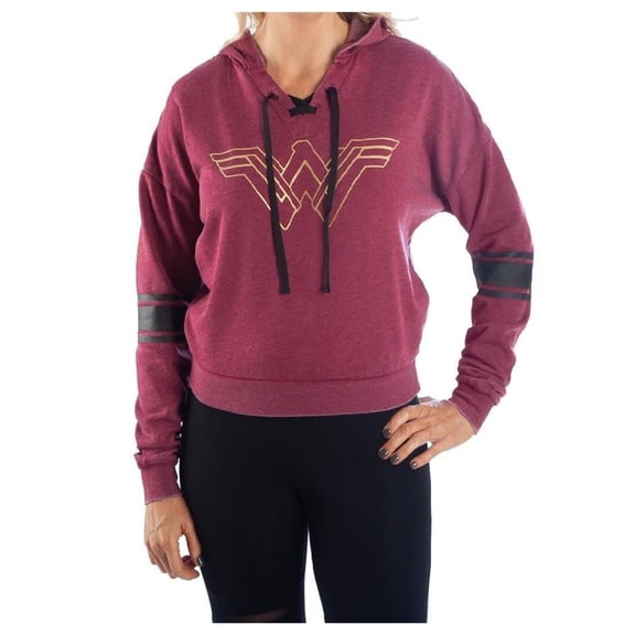 Wonder Woman Burnout Hooded Pullover-Medium