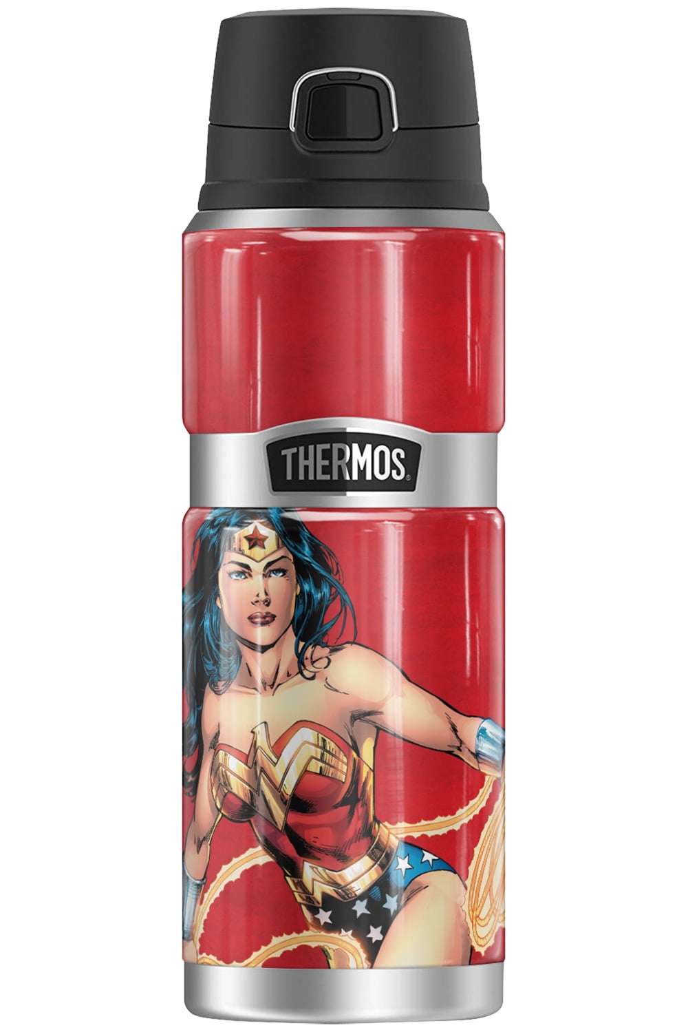 Wonder Woman Character, THERMOS STAINLESS KING Stainless Steel Drink Bottle, Vacuum insulated & Double Wall, 24oz